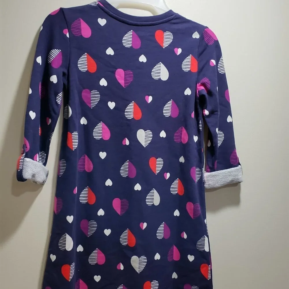 Gymboree Girl’s Multicolor Heart Print Long Sleeve Dress - Size 10 - Adorable